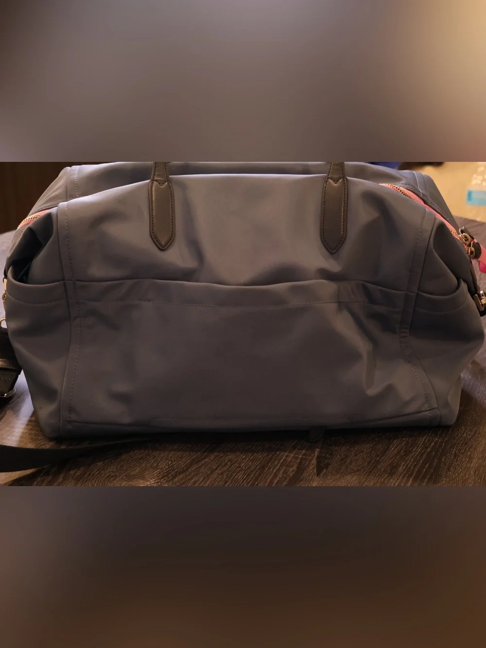 Kate Spade New York Navy Nylon Weekender Duffel Travel Carry-On Bag Pink Zip